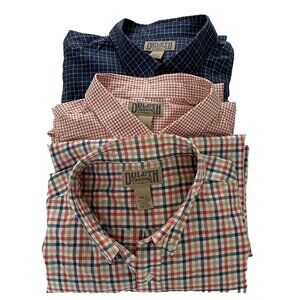 Duluth Trading Shirt Mens Plaid Long Sleeve Button Down Size 2XL Tall Lot of 3